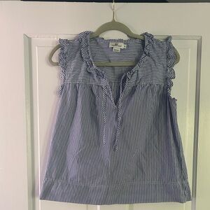Vineyard Vines Sleeveless Navy and White Striped Top M